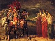 Theodore Chasseriau Macbeth and Banquo meeting the witches on the heath. France oil painting artist